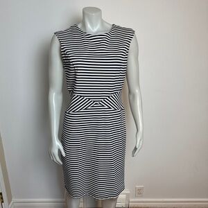 KARA GIRL - Striped Shift Dress in Dark Navy and white stripes. Made in the USA